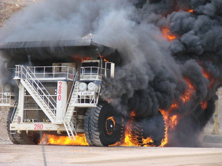 construction truck fire - truck fire safety