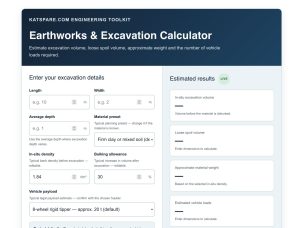EARTHWORKS AND EXCAVATION CALCULATOR
