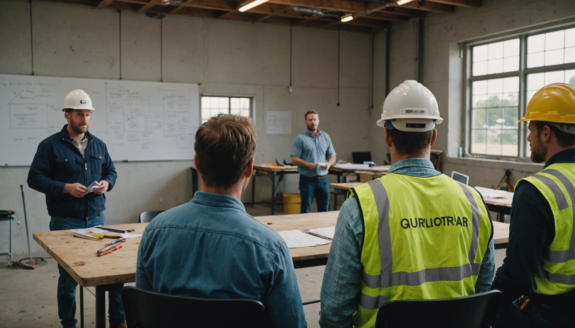 Client interviews construction team about qualifications, sequencing, and project responsibilities