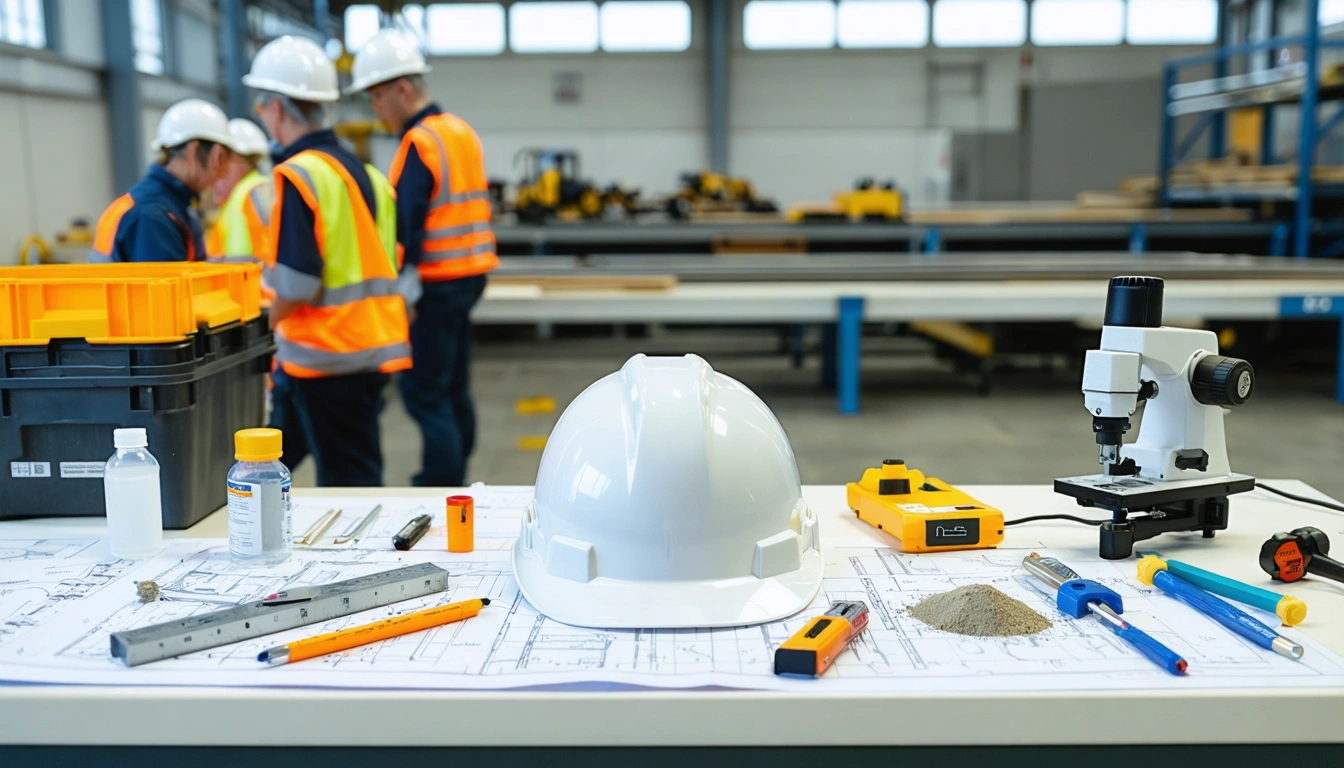 Engineers reviewing plans at a major South East infrastructure site