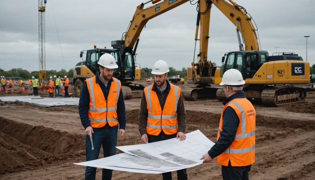Engineering team reviews a brownfield site before excavation begins