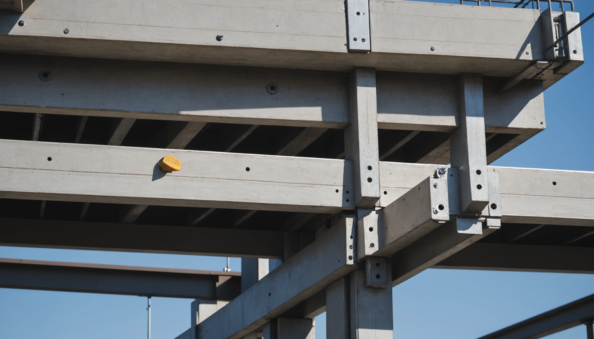 Modular construction units arranged at an active infrastructure project site