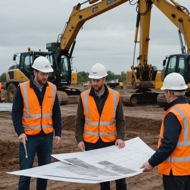 Engineering team reviews a brownfield site before excavation begins